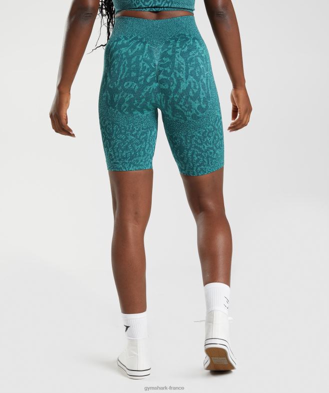 Gymshark adapter le short cycliste sans couture animal récif | sarcelle d\hiver femmes 6HF28103